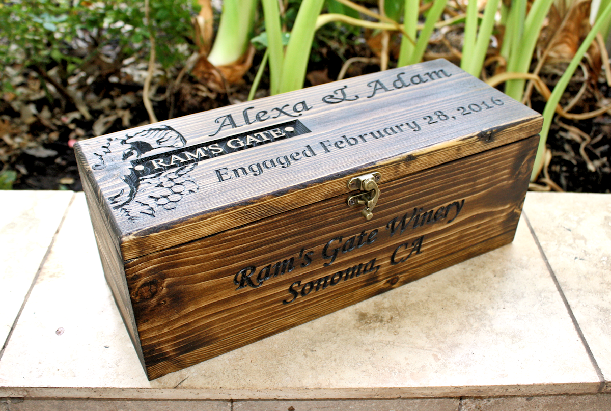 custom wedding wine box