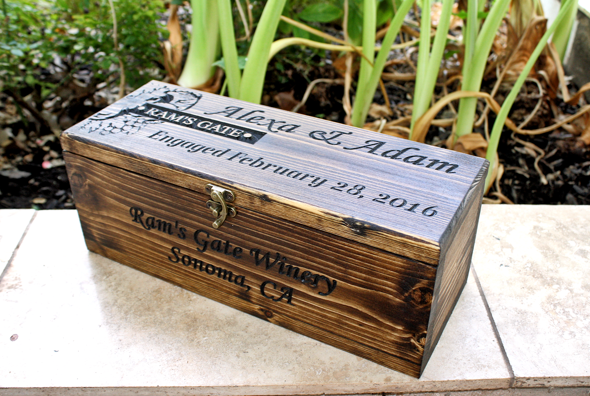 personalised wedding wine box
