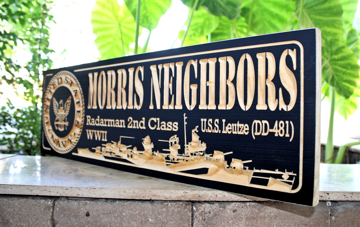 wooden us navy military plaque
