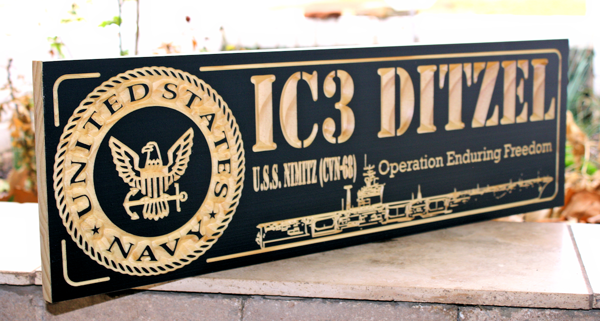 USS nimitz US Navy plaque