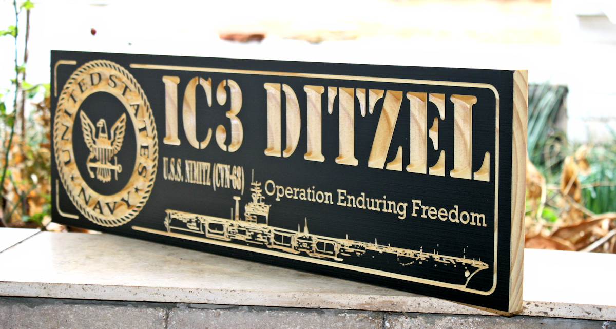 US navy USS nimitz plaque