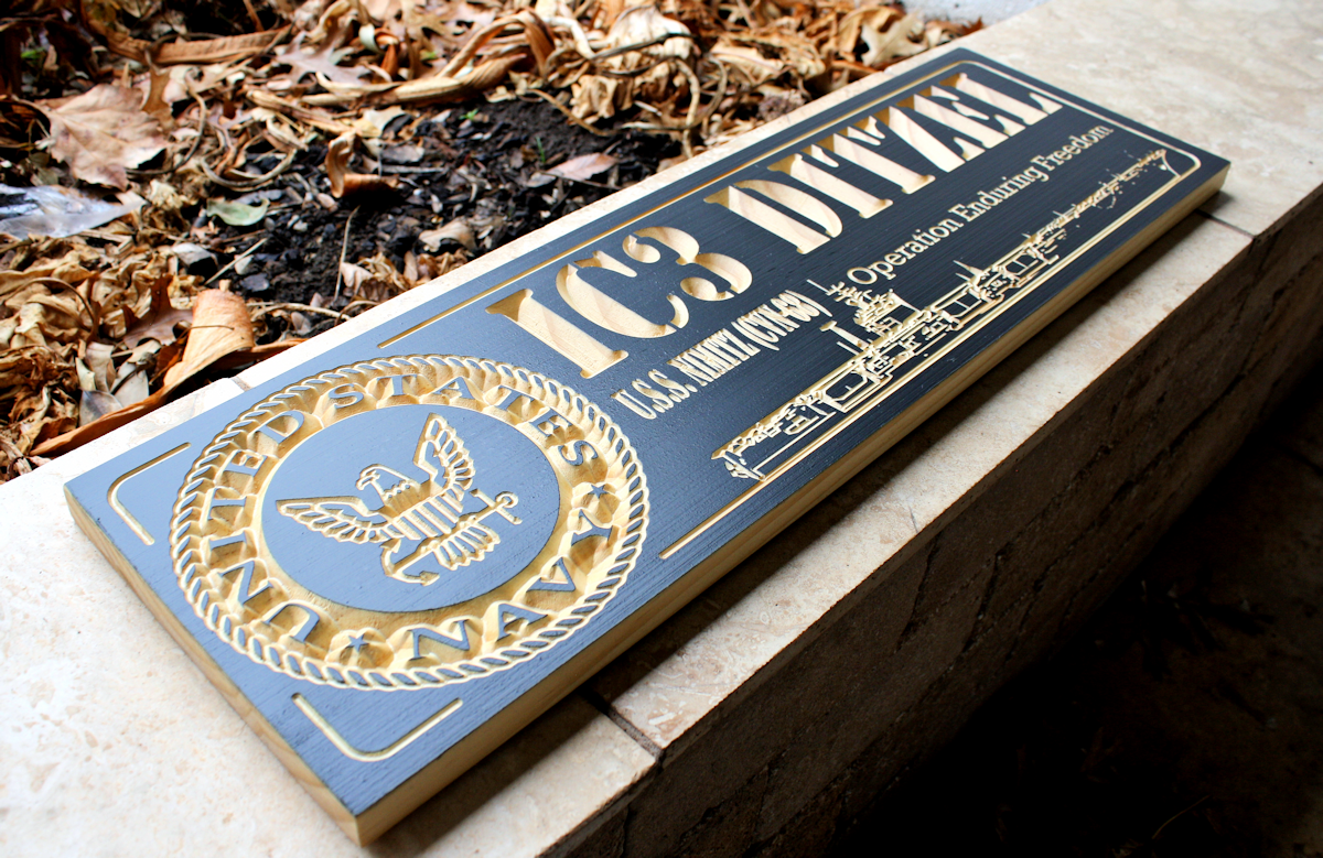 us navy wooden sign