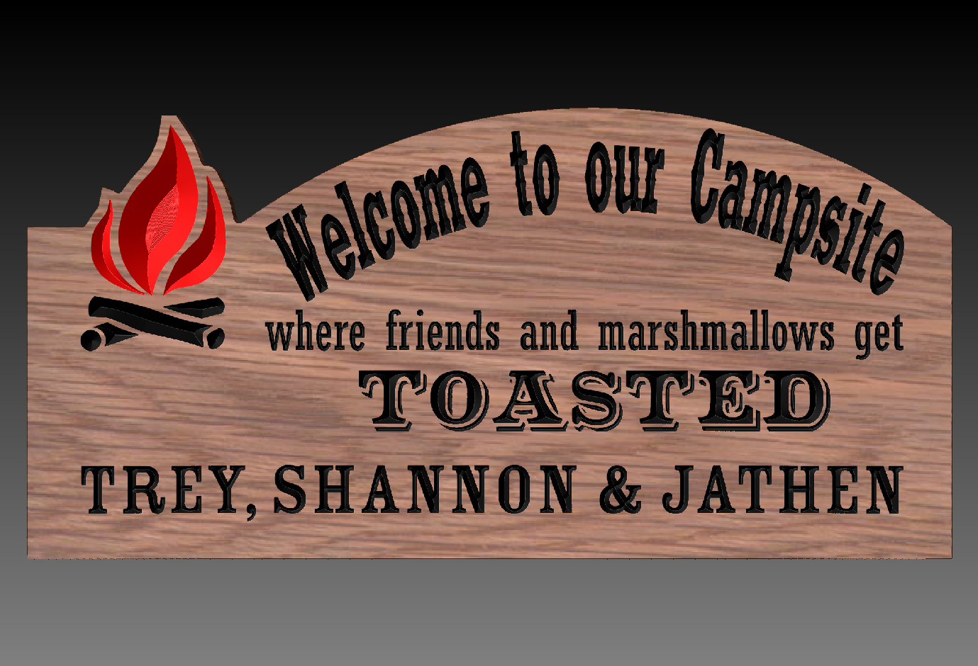 welcome to our campsite sign