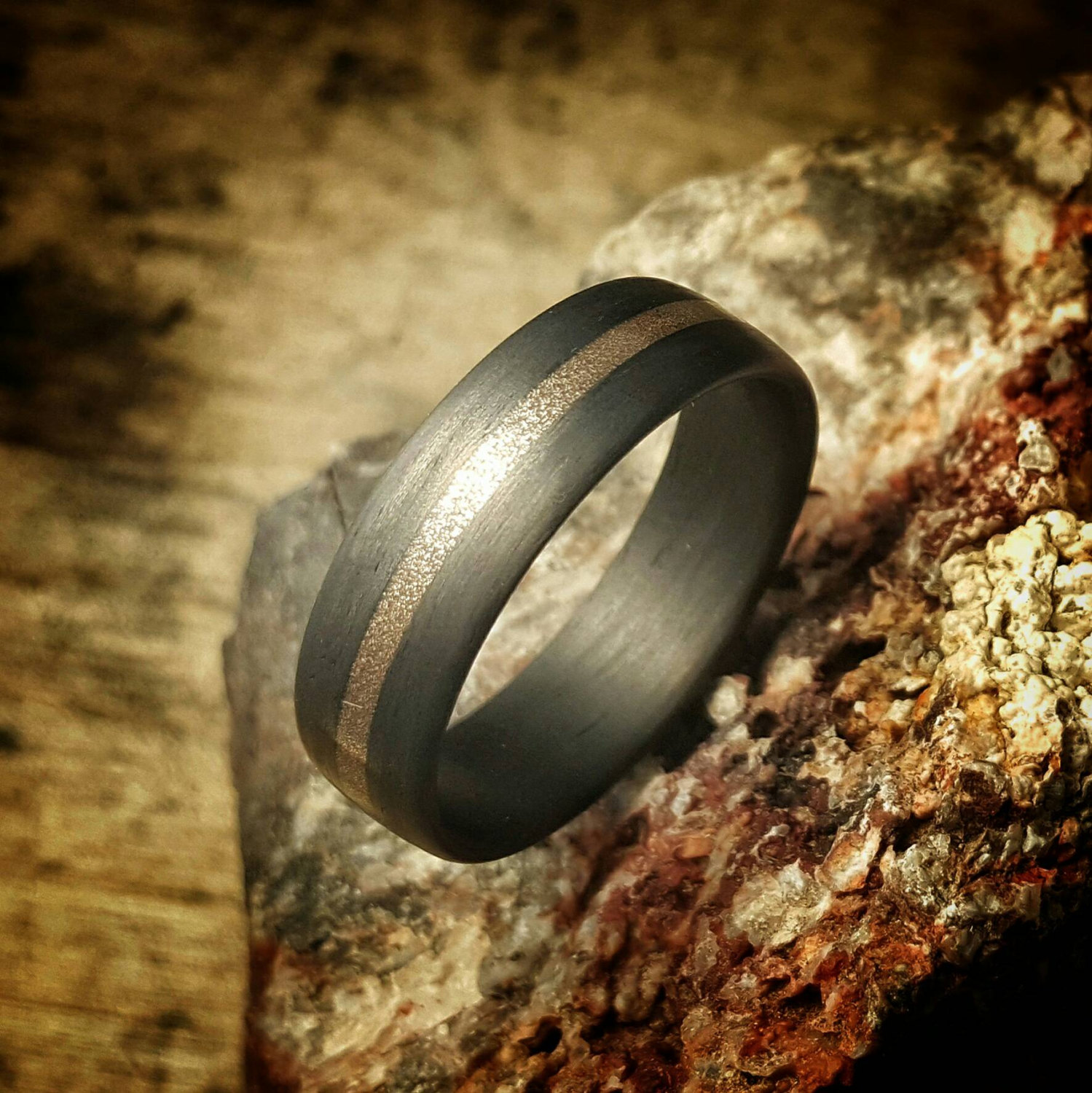 custom made carbon fiber wedding ring