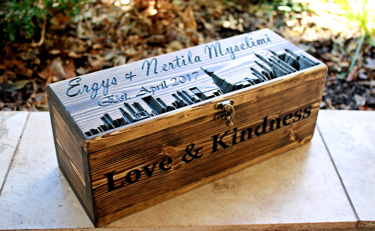 wedding wine box center piece