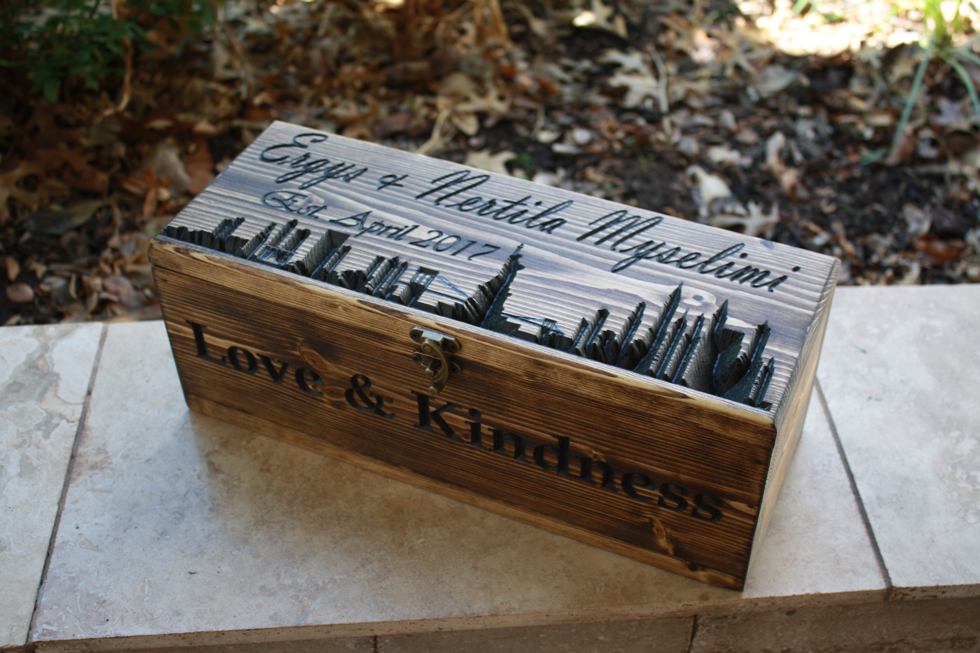 wedding wine box center piece