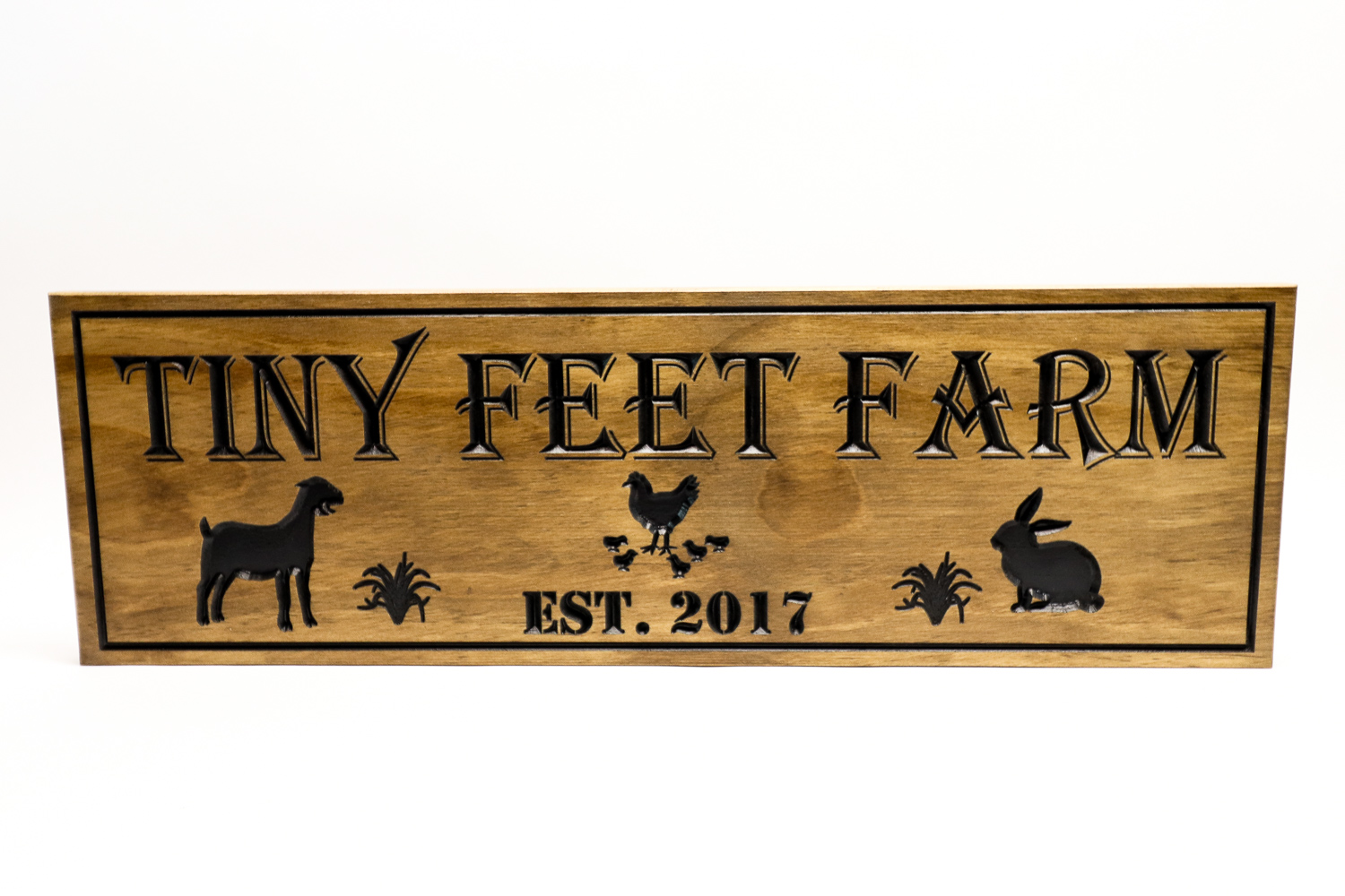 Goat Farm, Chicken Farm, Rabbit Farm sign