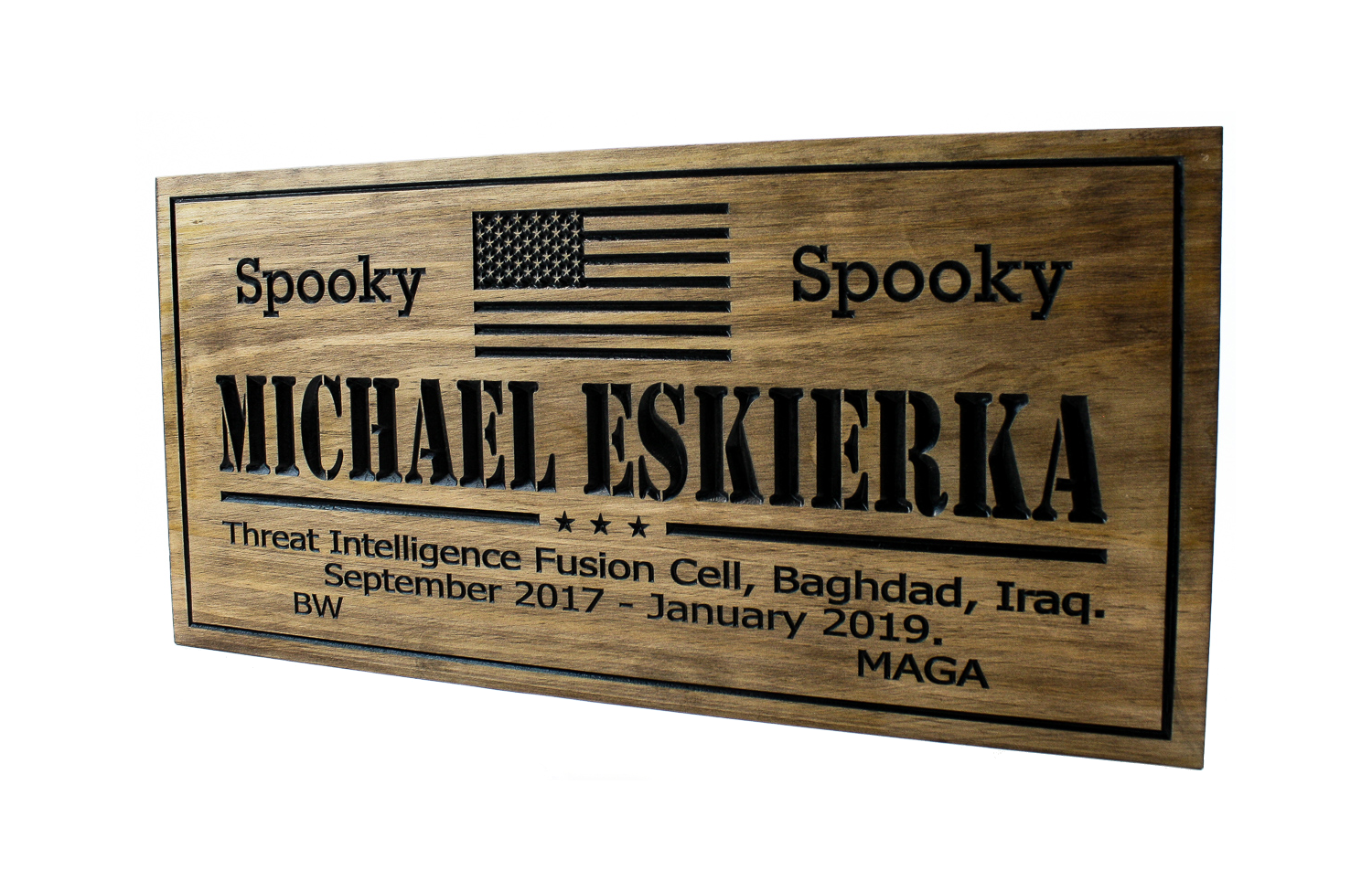 Military Plaque with US flag